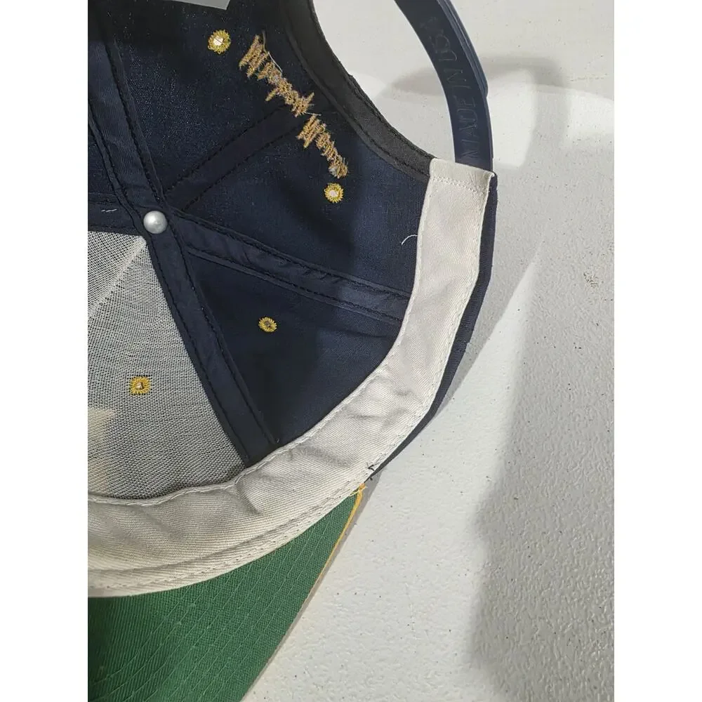 Vintage 90s Disney Mickey Mouse Snapback Baseball Cap Hat Navy Yellow